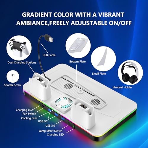 Soporte para PS5 Pro que soluciona el sobrecalentamiento con ventilador vertical 7