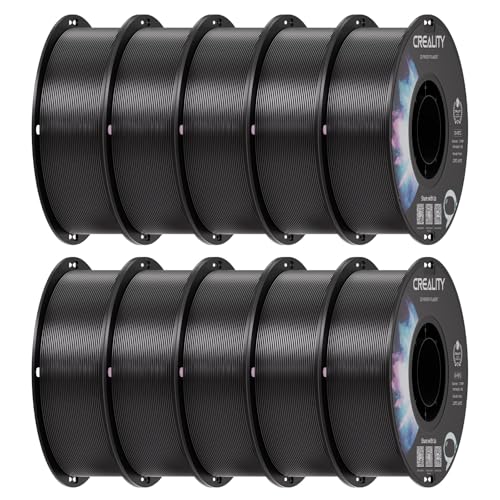 Image of Creality PETG Filament 1.75mm Black 10 kg, 3D Printer Filament, Excellent Toughness High Precision, Odorless Non-Toxic Moistureproof, Glossy (Black 10-Pack)