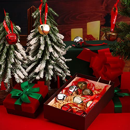 Believe Bell Ornament 1.6 Inch Christmas Sleigh Bell With Red Ribbon Christmas Bells Bulk Mini Bells For Christmas Tree Wedding Baby Shower Home And Party (Gold, Silver, Red, Bronze, 100 Pieces) #TOP3