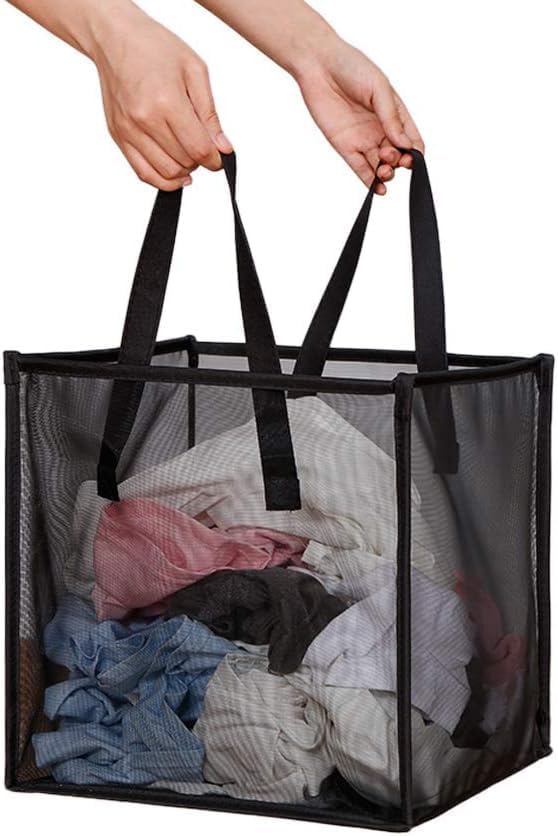 BITTZOOT - Mesh Collapsible Laundry Hampers Storage with Handle - Foldable for Washing Storage, Great for The Kids Room, College Dorm, Travel Organizer (1 LAYER)
