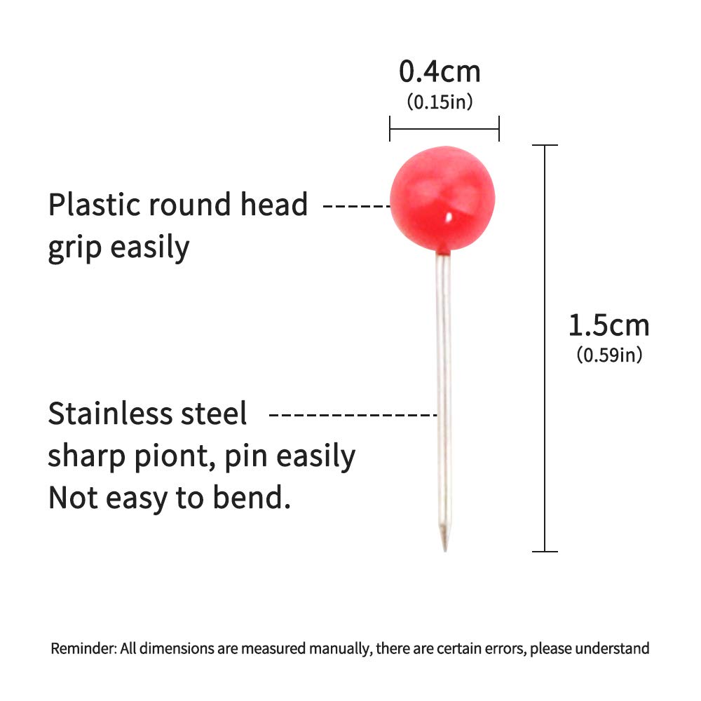 SUPVOX 400pcs Épingles Droites Carte Punaises Épingles à Tête Perle Ronde Or 11 X 4mm