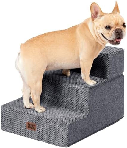 EHEYCIGA Dog Stairs for Small Dogs 13.5" H, 3-Step Dog Steps for ...