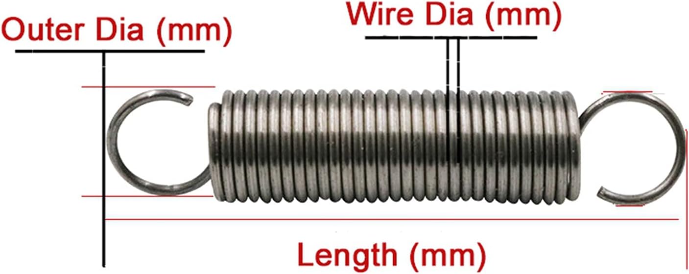 Double hook spring 1 Pc Extension Tension Spring Wire Diameter 1.5mm, Outer Diameter 14mm, Length 110mm Springs Steel Hook Spring, 1.5x14x110mm Color : Wire diameterx OD x Length , Size : 1.5x1.5x1(1.
