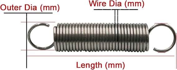 Extension Spring,Dual Hook Springs,1 Pc Extension Tension Spring Wire Diameter 3.5mm, Outer Diameter 18mm, Length 460mm Springs Steel Hook Spring, 3.5x18x460mm ( Size : 3.5x18x460mm )