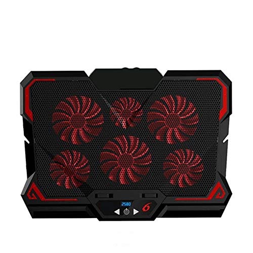 Laptop Cooling Pad, 6 Quiet Led Fans for 15.6-17 Inch Laptop Cooling Fan Stand, Portable Ultra Slim Two USB Powered Gaming Laptop Cooling Pad, Switch Control Fan Speed Function