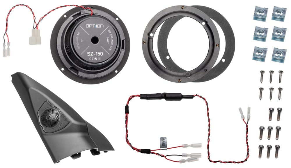 Option DSP Sounddupgrade V3 compatible con Suzuki Jimny (Tipo GJ/HJ) - 100% Plug & Play de actualización de sonido con amplificador DSP, altavoz frontal, altavoz trasero, subwoofer y aislamiento