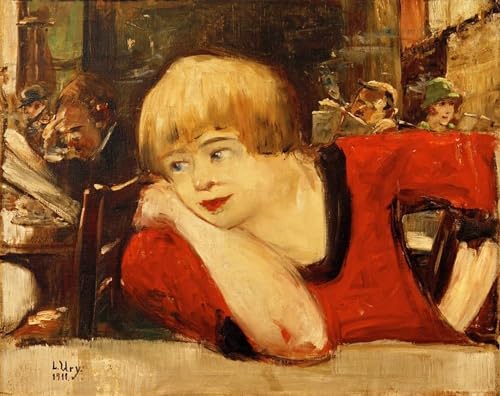 Femme en rouge de Lesser Ury affiche murale 60x90cm