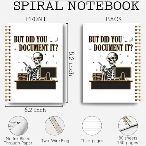 Carnet de notes à spirale squelette gothique et journal de bureau