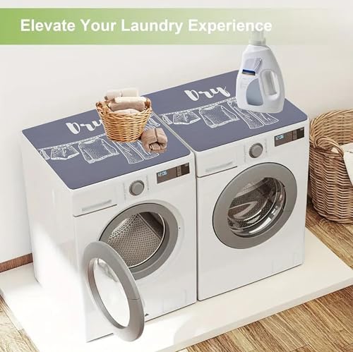 Image of Homecloud Non-Slip Washing Machine Mat - Durable Waterproof Protective Cover for Washer & Dryer, Dust-Resistant Mat Ideal for Laundry Room & Kitchen Appliances (Grey Dry)