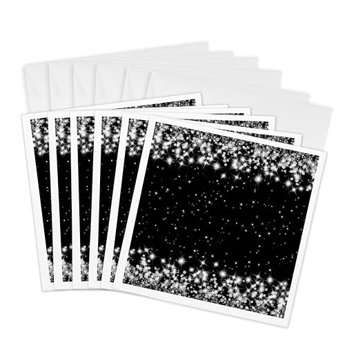 Cartes de vœux nuit d'hiver étincelante lot 6 3dRose correspondance noël