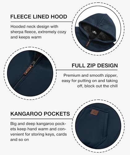 Image of SWISSWELL Unisex Boys Girls Fleece Hoodie Sherpa Lined Jacket Zip Up Hooded Sweatshirt Winter Outerwear for Kids