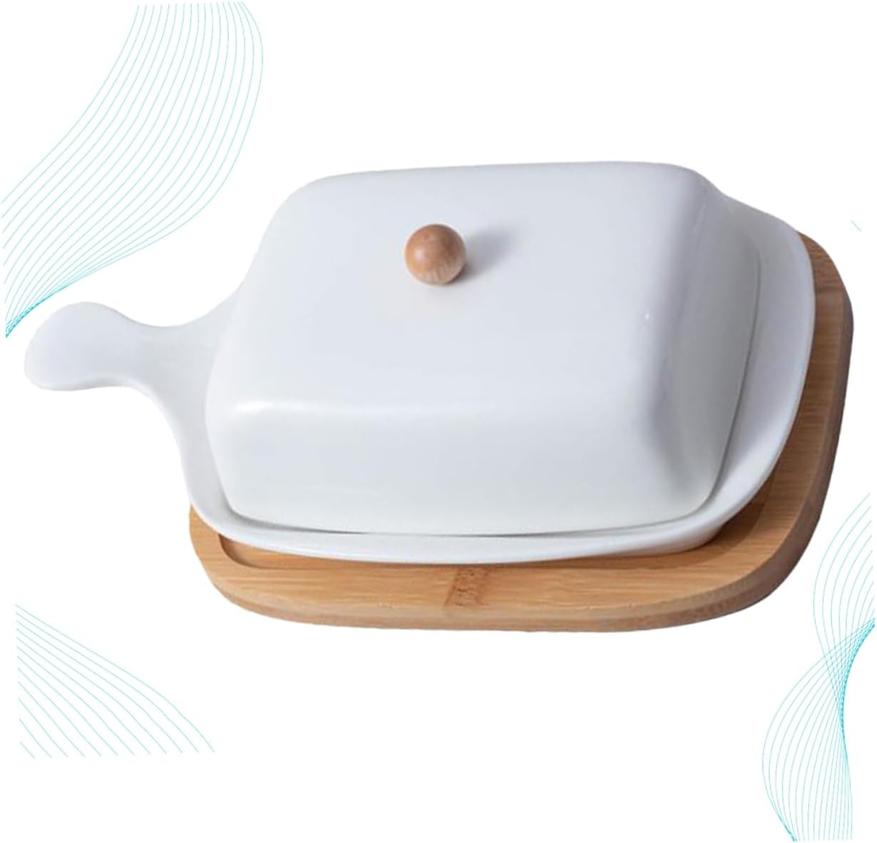 1pc Butter Plate with Lid Creative Dish with Handle Chic Tableware for Use Elegant Design for Everyday Meals and Celebrations