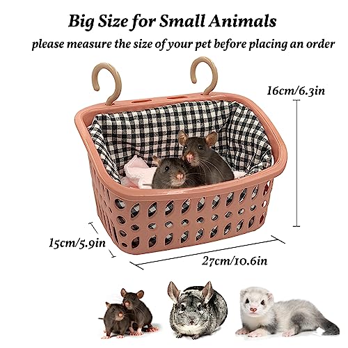 Image of JWShang Rat Hammock for Cage, Chew Proof Hanging Basket Bed with Sturdy Hooks, Pet Cage Accessories, Safe Cozy Small Animal Rodent Hammock for Sugar Glider Mice Snuggling Sleeping