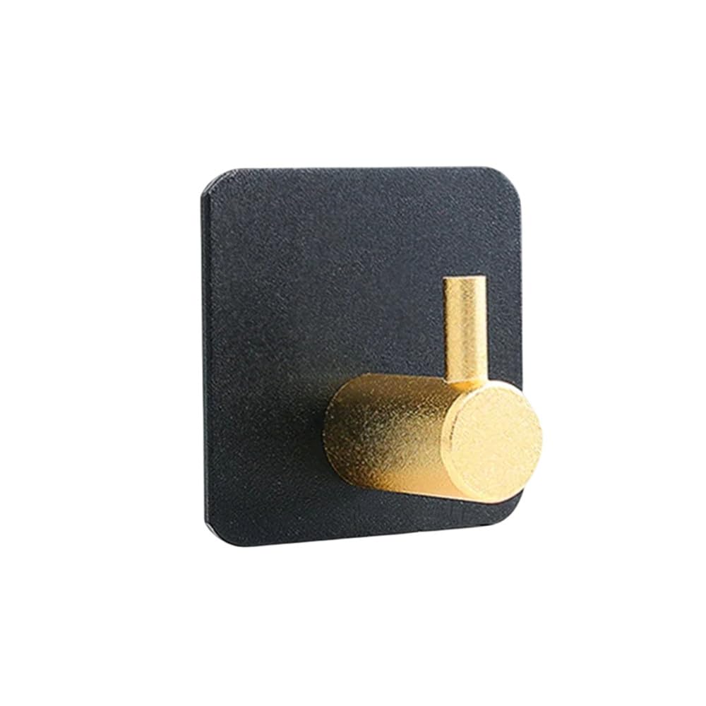 LCANALLYMS Wall hooks, Coat Hook Bathroom Hooks 1/2/3PCS Black Gold Hanging Towel Holder No Drill Organaizer Accessories(1pcs Black Gold)