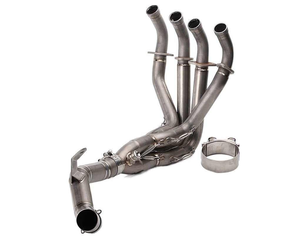 LADYGMotorcycle Exhaust Muffler Pipe Motorcycle Exhaust Middle Pipe Titanium Alloy Full System For Kawasaki Z900 Front Link Pipe Tube Slip-on 2017-2022 (Color : A)