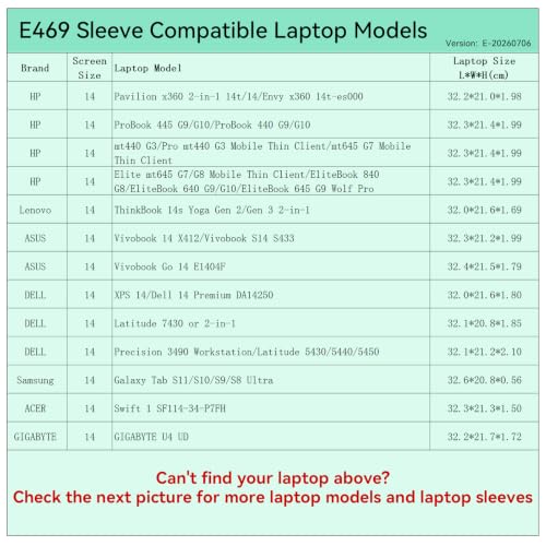 Image of Smatree Elite Laptop Sleeve for 14 inch HP /Lenovo /DELL /Samsung | for 14inch HP EliteBook /ProBook /Pavilion /Envy,Lenovo ThinkBook,ASUS Vivobook,DELL Precision /Latitude,Samsung GalaxyTab(E469)