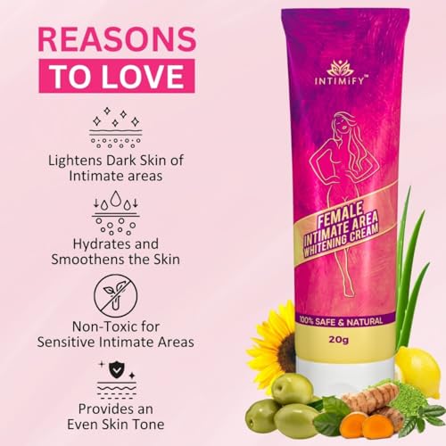 Image of INTIMIFY Intimate Area Lightening Cream, Private Part Brightening Cream For Women 20g (Pack of 1)