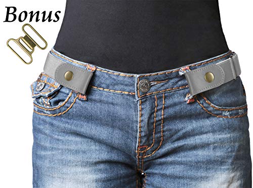 Image of WERFORU No Buckle Stretch Belt for Women and Men Elastic Waist Belt up to 72 Inches for Jeans Pants