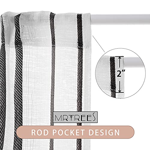 MRTREES-Kitchen-Curtains-Striped-Semi-Sheer-Tier-Curtains-Farmhouse-Pinstripes-Linen-Textured-Short-Cafe-Curtain-Panels-for-Bathroom-Living-Room-RV-Rustic-2-Panels-W30L45-Black-on-White MRTREES Kitchen Curtains Striped Semi Sheer Tier Curtains Farmhouse Pinstripes Linen Textured Short Cafe Curtain Panels for Bathroom Living Room RV Rustic 2 Panels W30L45 Black on White