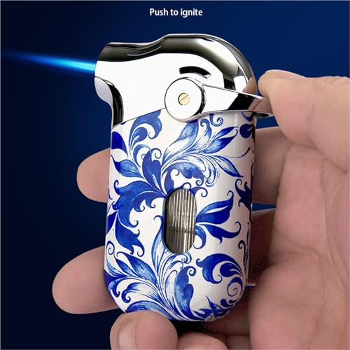 Encendedor de llama de chorro ajustable y recargable para velas y cigarrillos 3