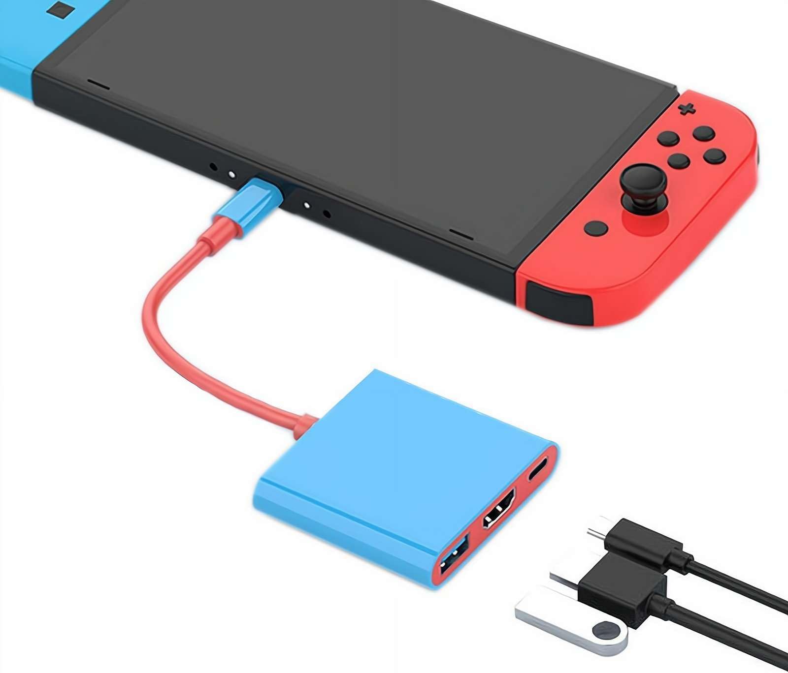Portable Docking Station for Switch 2, 4K HDMI TV Output, PD3.0 Fast Charging, USB 3.0 Hub, Plug and Play, Compact Travel Adapter (For switch2 4K)