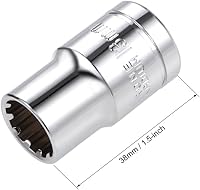 Vista 2 de uxcell 1/2-inch Drive E13 Universal Spline Socket poco profundo 12 puntos Cr-V Acero 2 Pcs