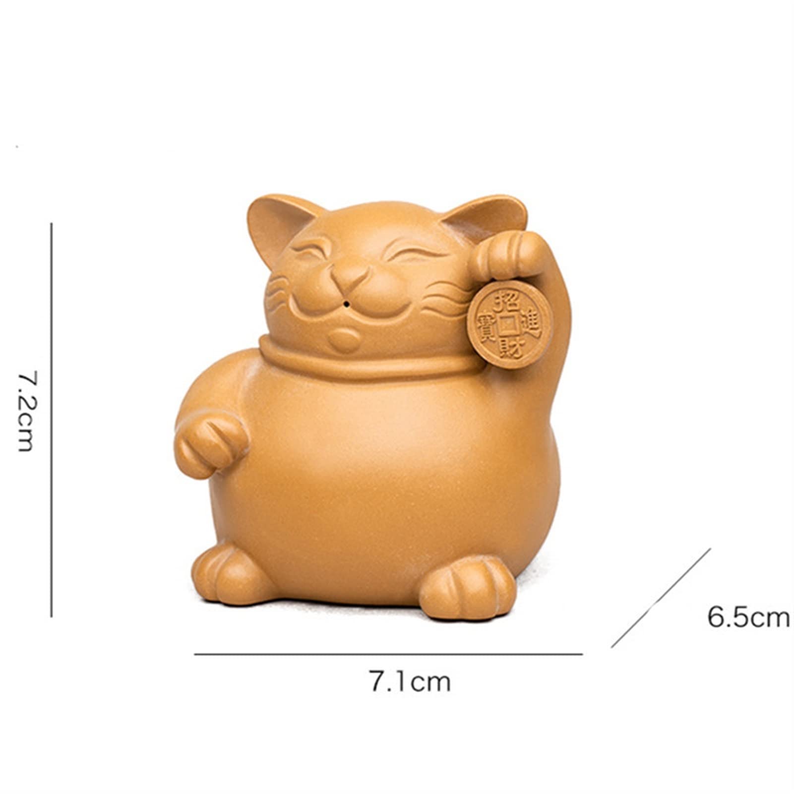 Chat Théière En Céramique - Statue Porte-bonheur Pour Cérémonie Du Thé, 3,1x1,7x2,8 Pouces, Décoration Feng Shui, Cadeau Amateur De Thé