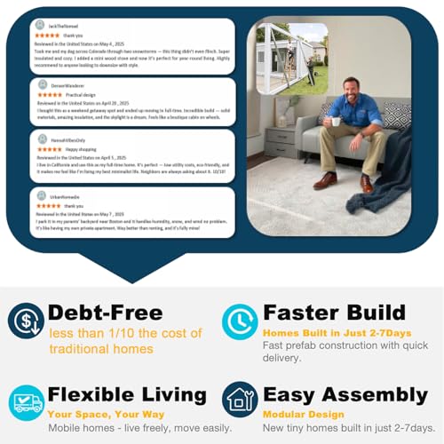 Customized 20 x 20ft(400 sq ft) 1-2 Bedroom Tiny House to Live in for Adults casas prefabricadas para Vivir Foldable Modular House for Sale Mobile Container House 1-5 Unit Room - Image 5