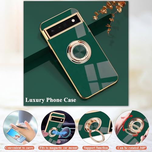 Coque Google Pixel 6A fine silicone avec bague aimantée verte - 5