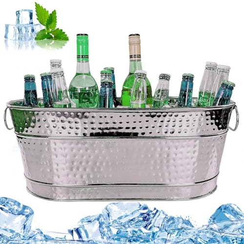 Seau à champagne galvanisé 15qt avec poignées pour bouteilles - 7
