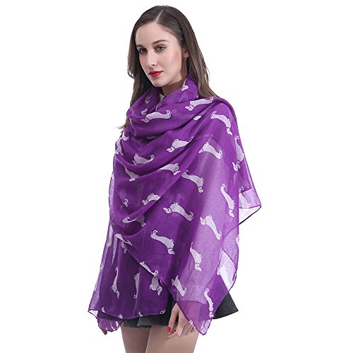 Dachshund Dog Print Women's Scarf Shawl Wrap Lightweight4