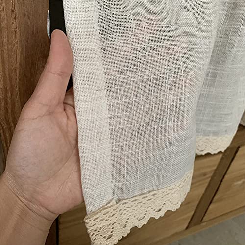 Demi-rideau de fenêtre beige de qualité supérieure avec finitions soignées 150x30