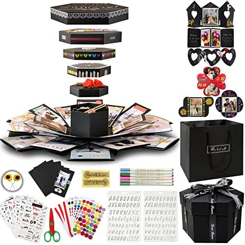Amazon.com: QOOSIKICC Explosion Gift Box Set, DIY Photo Album Gift Box ...