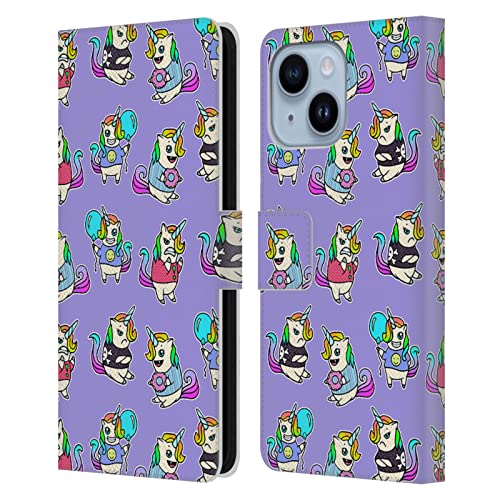 Étui portefeuille iPhone 14 Plus licorne Brigid Ashwood en cuir