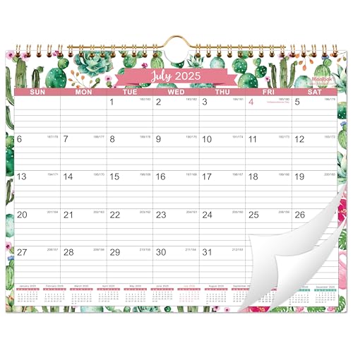 2025-2026 Wall Calendar - 18 Months Wall Calendar 2025-2026 from Jul. 2025 - Dec. 2026, 11\" x 8.5\", Twin-wire Binding, Ruled Blocks with Julian Dates