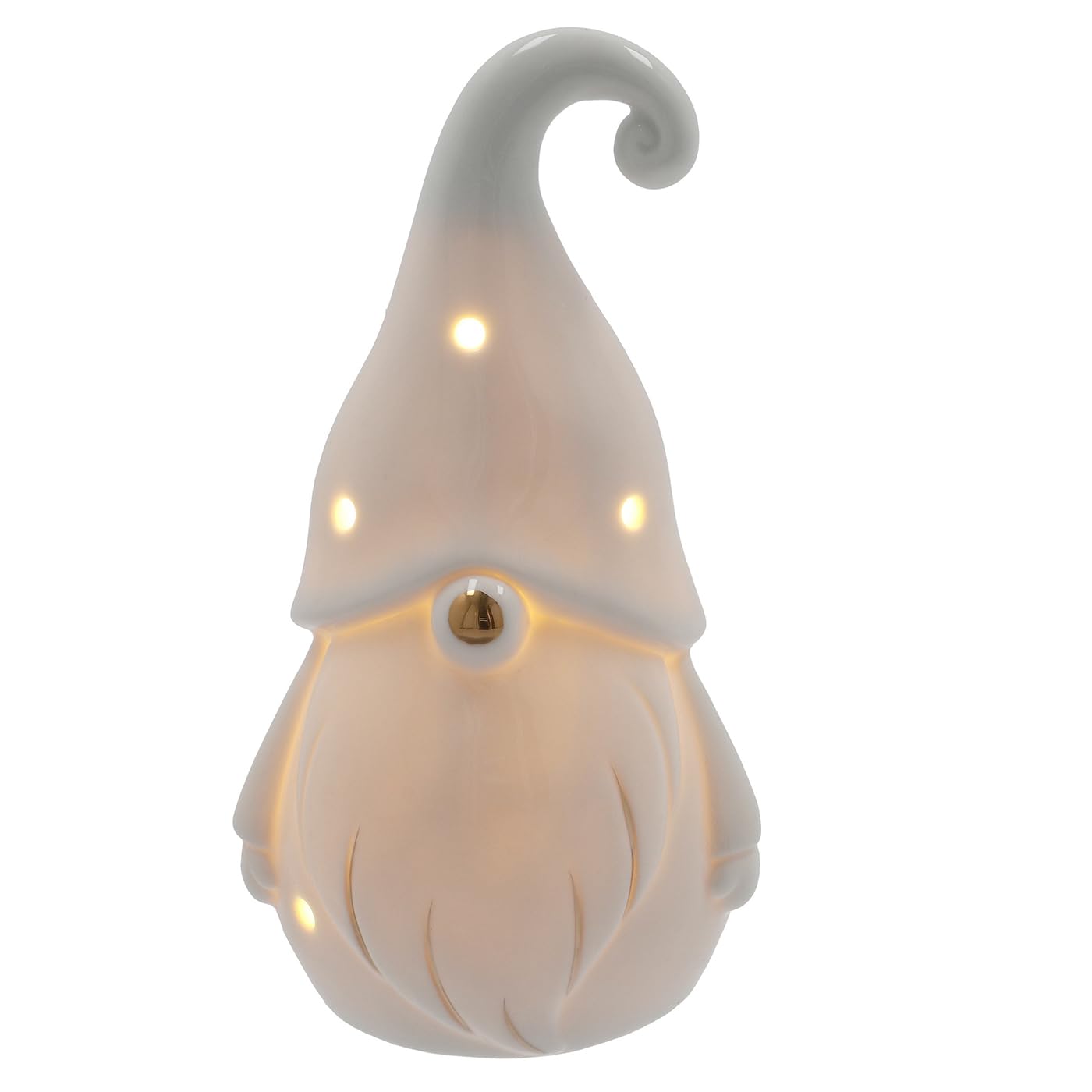 Shudehill Giftware Christmas Frosty Winter White LED Light Up Gonk Ornament Home Decortion - Small or Medium Sizes (Medium)