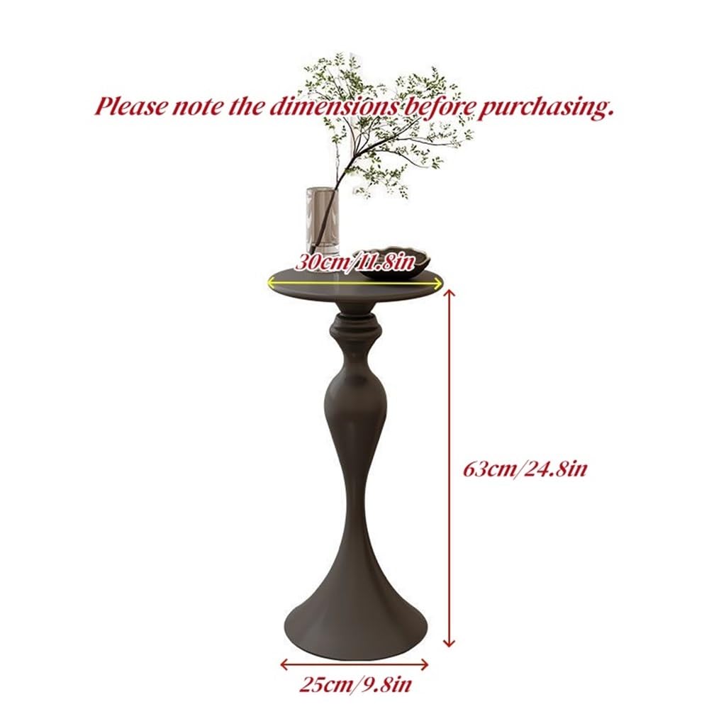 Creative-SD Iron Side Table – Narrow Round Top End Table, Minimalist Nightstand, Versatile Coffee Table for Living Room, Modern Home Décor, Stylish Accent Furniture