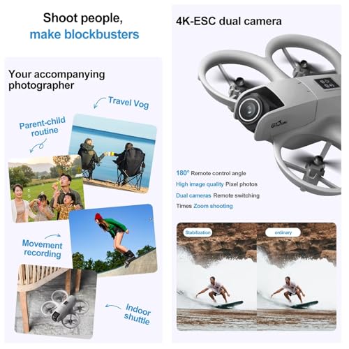 Image of T1 / GT3 Dual Camera Optical Flow Obstacle Avoidance Unfoldable RC Drone Fly Steadily Long Battery Life Obstacle Avoidance 80-100m Distance Easy to Use.(Multicolor)