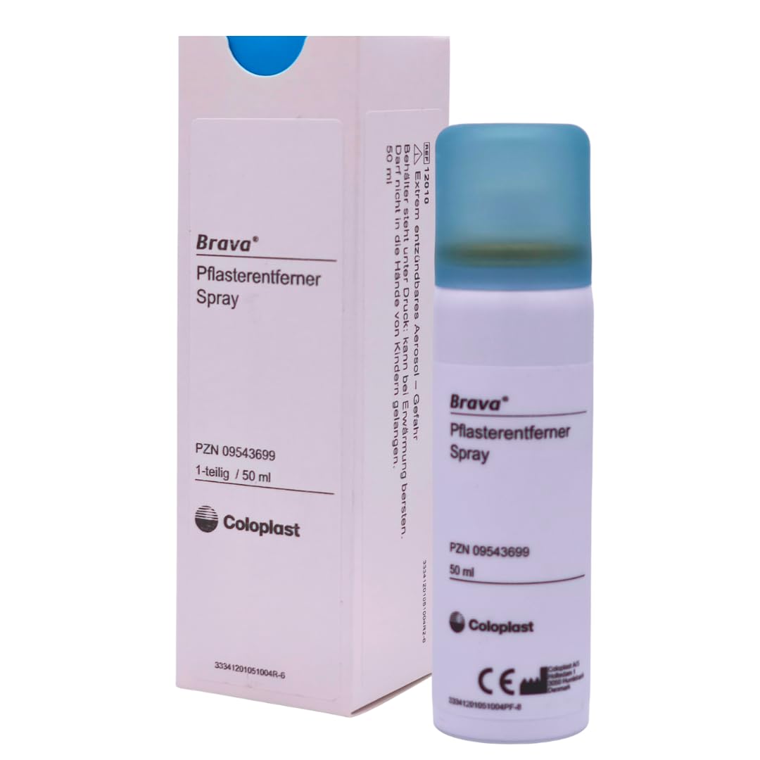 Brava Pflasterentferner Spray 3x 50 ml I Sanftes Entfernen von Stomaversorgung & Kleberesten I silikonbasiert, alkoholfrei, hautfreundlich & schnelltrocknend I Spar-Set plus Pharma Perle give-away