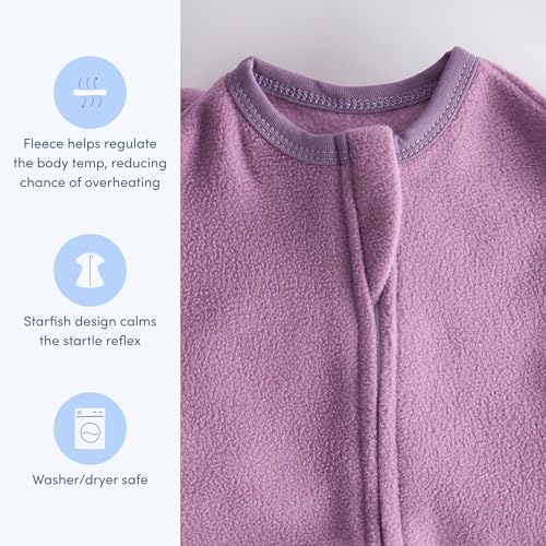 Image of SleepingBaby Zipadee-Zip Fleece Transition Swaddle - Arms-Out Wearable Blanket for Baby Sleep, Soft Breathable Fleece 0.8 TOG - Lavender, Large (12-24 Month)