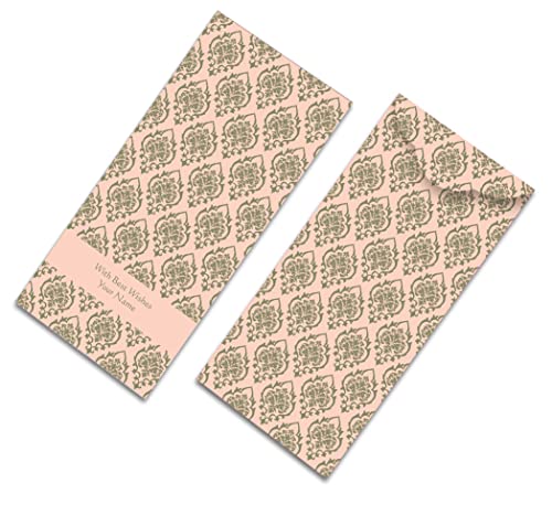 Image of Brown Cloud Customised Exclusive Elegant Designer Vertical Shagun /Money /Gift Envelope /Cover /Lifafa for Gift /Festival with Personalized Text Message /Name (SE Vert 020) (Pack of 20)