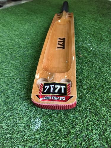 Image of 77 Limited Edition Kashmir Willow Hard Tennis Cricket Bat Triple Blade 45-50mm Edges | 950-1050 gm Weight.