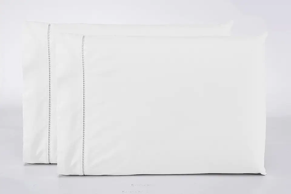 Kit 2 Fronhas Avulsas Percal 400 Fios Ponto Palito 100% Algodão (White)