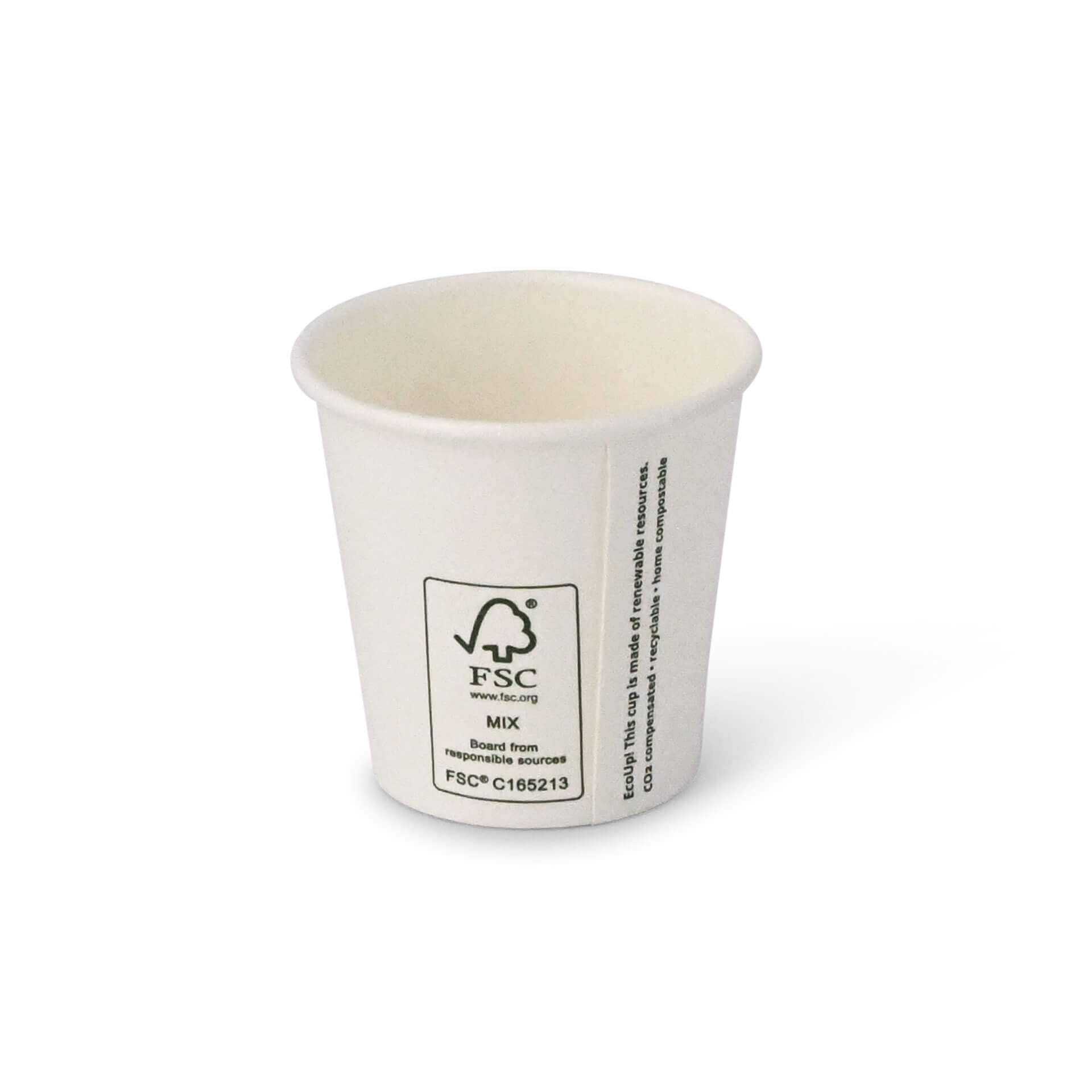 BIOZOYG Vaso hecho de cartón orgánico I vajillas desechables vaso de beber taza hecho de papel taza compostable y vaso biodegradable Iblanca, no impresa 1000 unidades 50 ml 2 oz