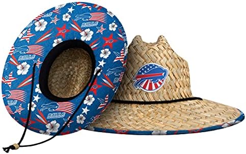 NFL Team Logo Americana Floral Lifeguard Beach Straw Sun Hat