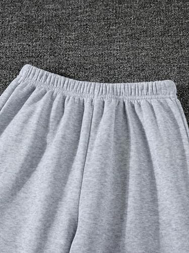 Image of Floerns Girl's 2 Pcs Elastic Waist Jogger Pants Active Running Sweatpants Black and Grey 9Y