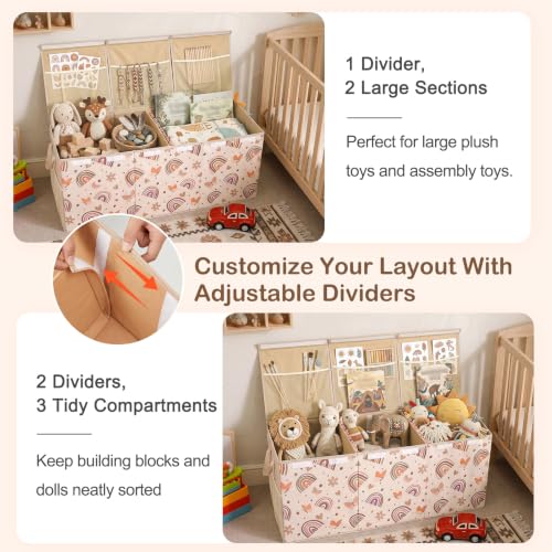 Image of Toy Box with Adjustable Divider Large Toy Chest Storage for Nursery Kidroom