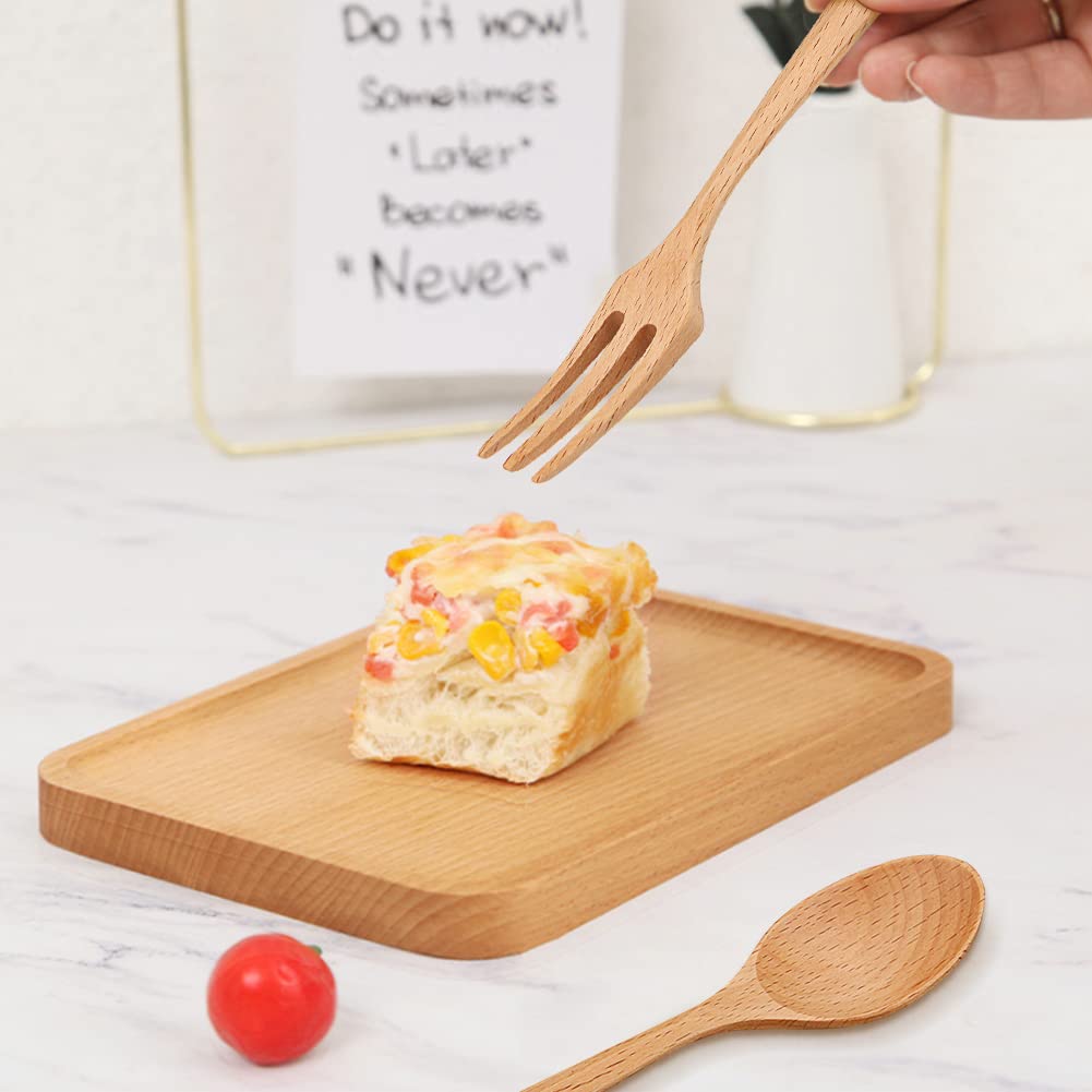 Holzgabeln, Holzgabeln, 5 Stück, Holzgabel zum Essen, wiederverwendbar, japanischer Stil, Holz, Salat, Abendessen, handgefertigt, Naturholzgabel für Nudeln, Obst, Nudeln