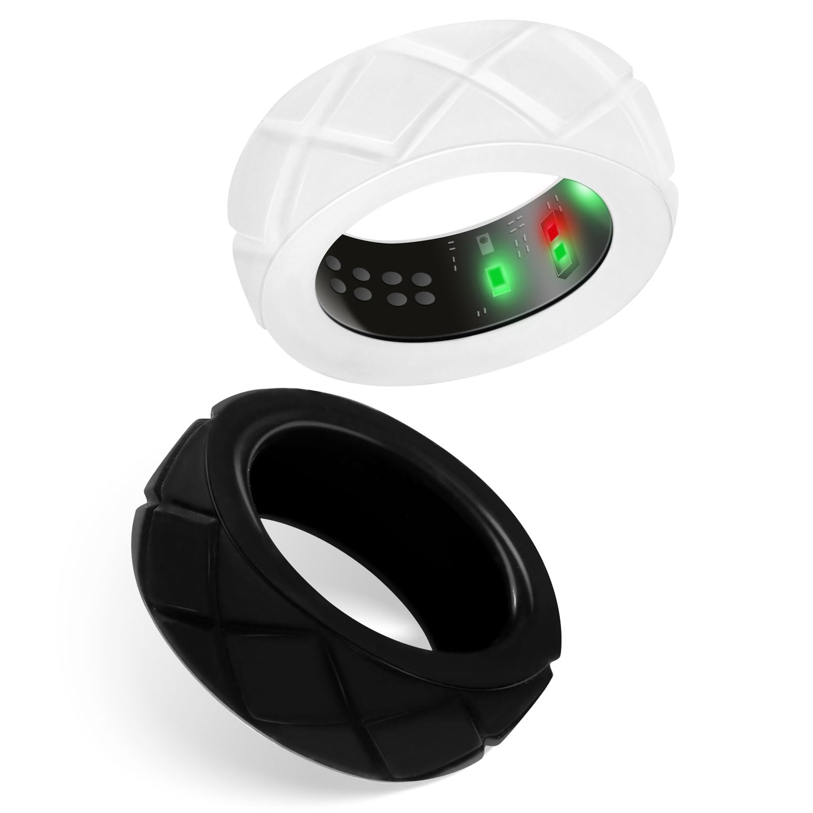2pcs Silicone Ring Cover for Oura Ring Gen 3, Protector & Sleeve, Black & White (Size S)