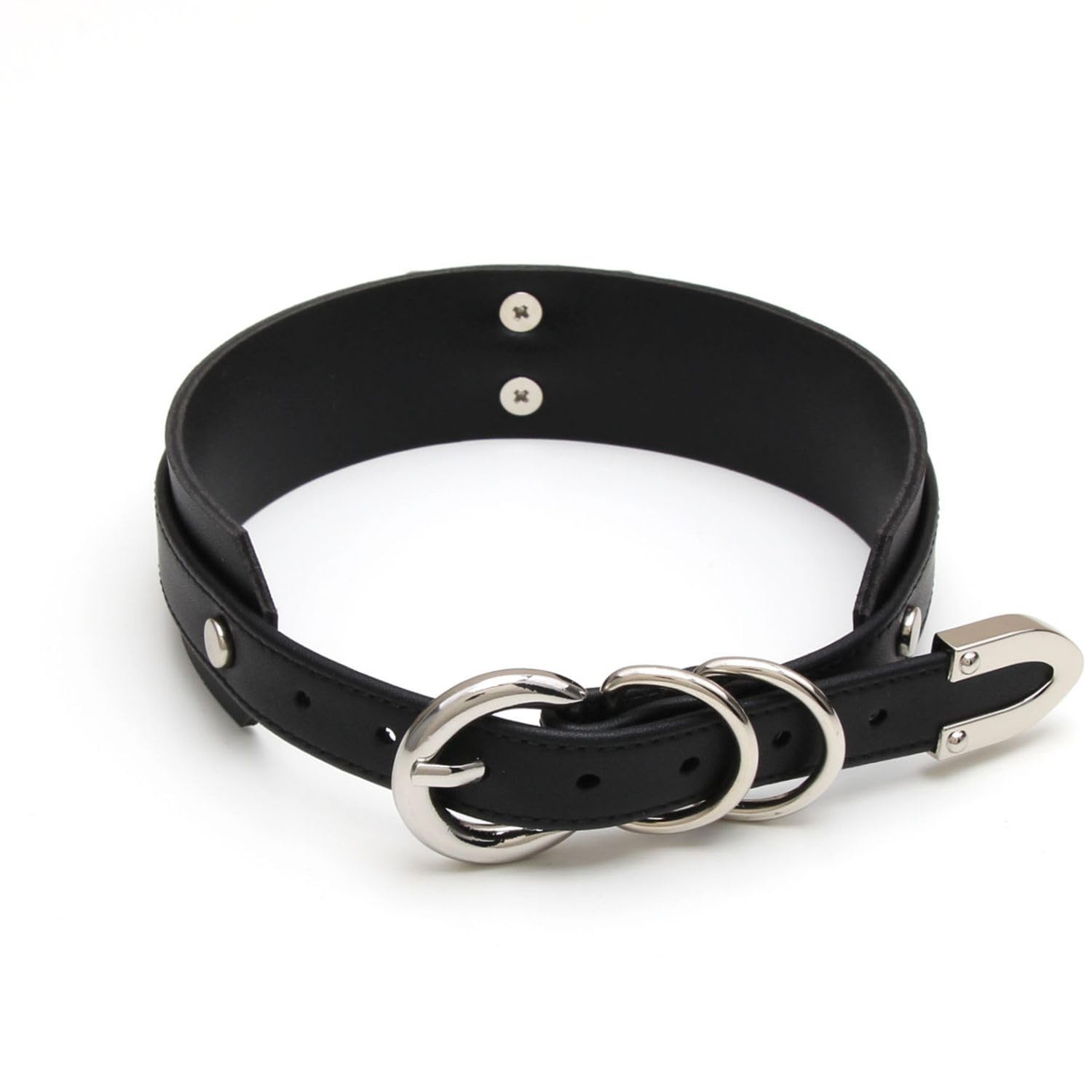 Damen O Ring Choker Halsband Kunstleder Halskette für Frauen